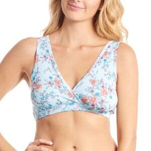 Everly Grey V Neck Bra Paisley Azure Mist